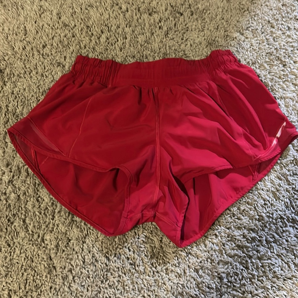 Red lululemon shorts- size 6, 2.5 inch